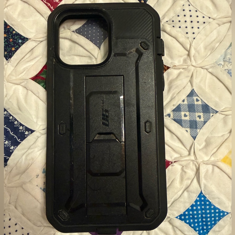 Black iPhone 14 Pro Max Case with Kickstand - Durable Protection